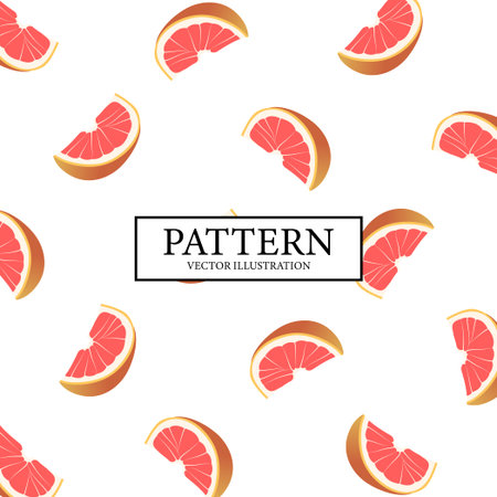 Pattern background of fresh grapefruit slices - Vector illustrationのイラスト素材