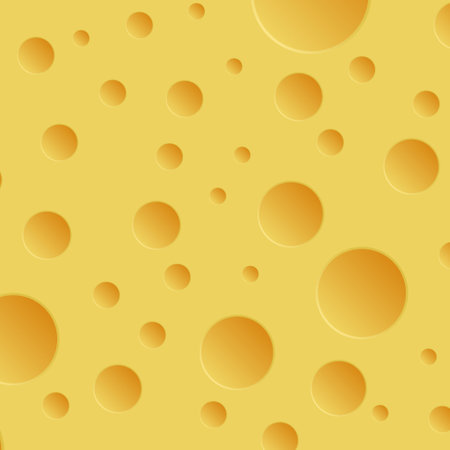 Yellow cheese with holes texture background - Vector illustrationのイラスト素材