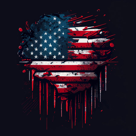 Realistic abstract flag of america, country independence day, national traditions - Vector illustrationのイラスト素材