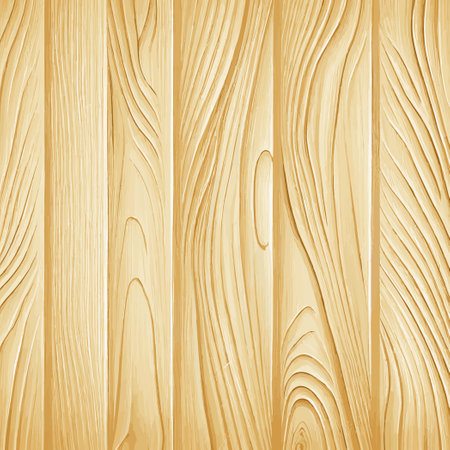 Light wood texture with knots, plank background - Vector illustrationのイラスト素材