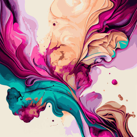 Marble texture design, colorful multicolored marble surface, curved lines, bright abstract design background - Vector illustrationのイラスト素材