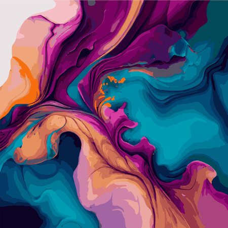 Marble texture design, colorful multicolored marble surface, curved lines, bright abstract design background - Vector illustrationのイラスト素材