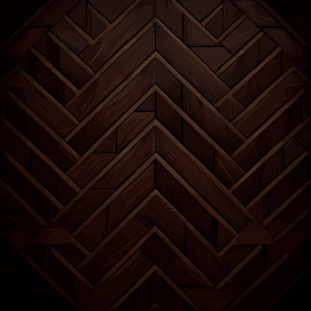 Texture of dark wood parquet with knots, board background - Vector illustrationのイラスト素材
