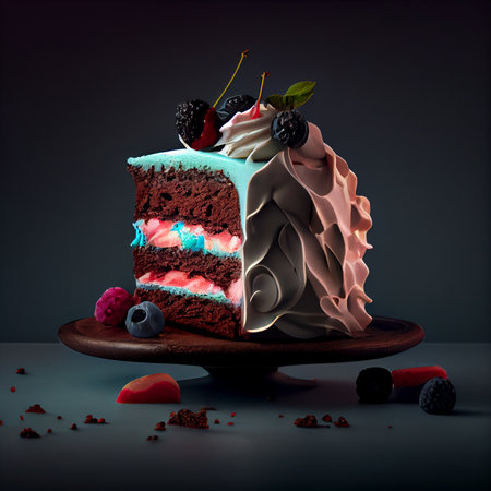 Big bright festive cake AI generated imageの写真素材