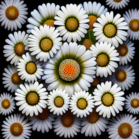 Bouquet of many white field daisies AI generated imageの写真素材