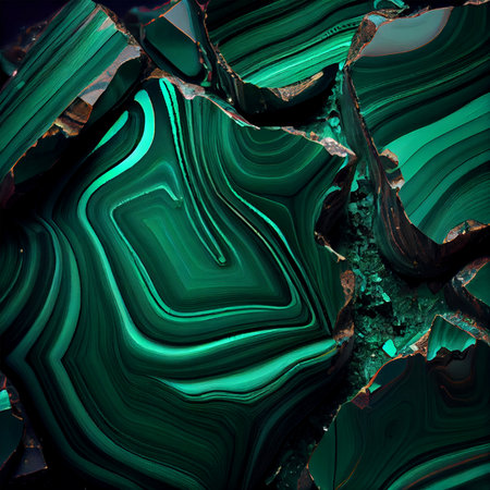Malachite green stone texture AI generated imageの写真素材