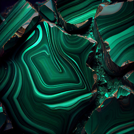 Malachite green stone texture AI generated imageの素材 [FY310200262103]