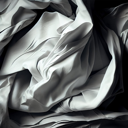 Texture pattern crumpled white fabric background AI generated imageの写真素材