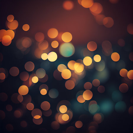 Dark background bright bokeh glow circles AI generated imageの写真素材