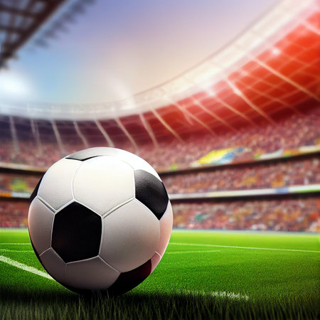 Sports football stadium blurred background AI generated image