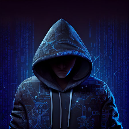 Hacker, programmer modern spy illegal data search - AI Generated Imageの写真素材