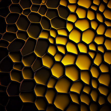Old honeycomb texture black yellow background AI generated imageの写真素材