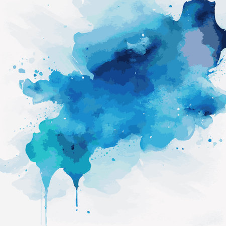 Realistic blue watercolor texture colorful background - Vector illustrationのイラスト素材