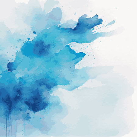 Realistic blue watercolor texture colorful background - Vector illustrationのイラスト素材