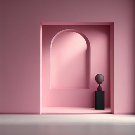 Bright modern studio room for a photo shoot, product or service advertising AI generated imageの写真素材