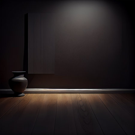 Dark modern studio room for a photo shoot, product or service advertising AI generated imageの写真素材