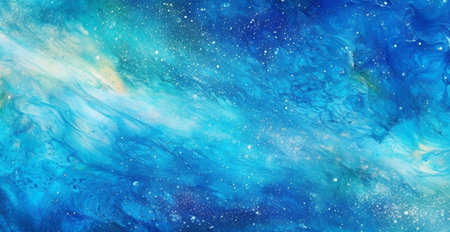 Abstract panoramic grunge background art blue paint texture AI generated imageの写真素材
