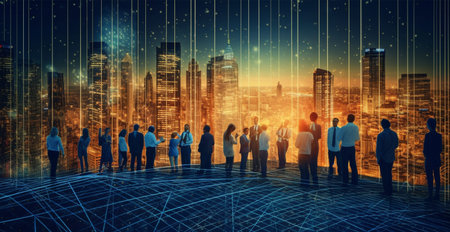 Business people brainstorming, multi-ethnic employees negotiating in a conference room AI generated...