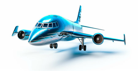 Realistic private jet on a white background. Business travel concept AI generated image