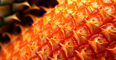 Realistic pineapple texture. Close-up pineapple skin, tropical pattern, fruit banner AI generated imageの写真素材