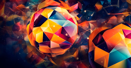 Abstract basketball panoramic background, orange basketball AI generated imageの写真素材