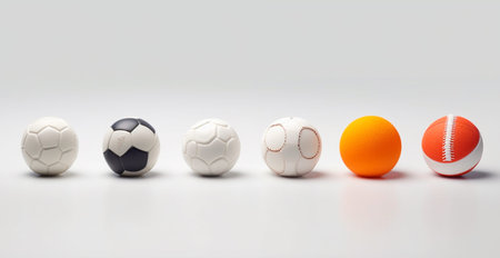 Balls of different sports on white background AI generated image