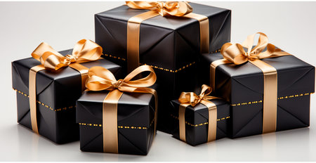 Beautiful Christmas gift box on white background AI generated image