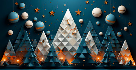 Abstract Christmas trees, Christmas background AI generated image