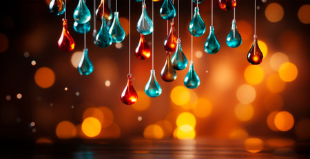 Bokeh lights art, abstract garland background AI generated imageの写真素材