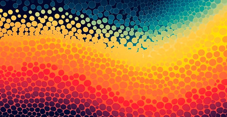 Colorful abstract wave lines running horizontally on dark background, digital world AI generated...
