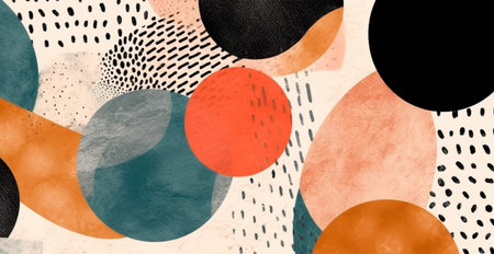 Abstract geometric shapes multicolored background - image