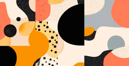 Abstract geometric shapes multicolored background - image
