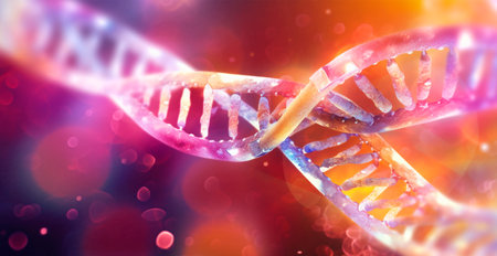 Human DNA structure, spiral, medical concept AI generated imageの写真素材