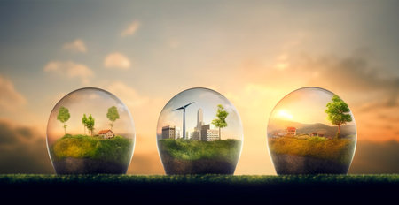 Globe, concern for the environment, Ecosystem, energy saving concert AI generated imageの写真素材