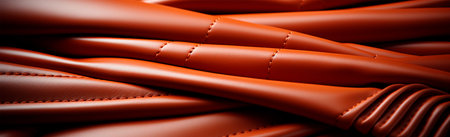 Red eco leather, panoramic texture background AI generated image