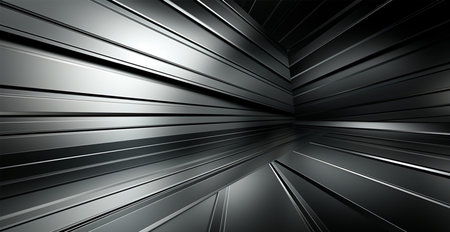 Panoramic metal texture, steel silver background AI generated image