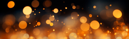Bright festive bokeh, panoramic background AI generated imageの写真素材