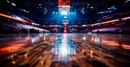 Basketball arena, large sports stadium AI generated imageの写真素材