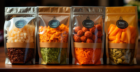 Packaging of various food, eco products AI generated image