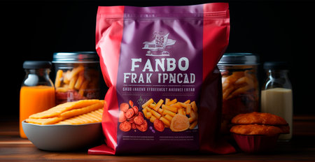 Packaging of various food, eco products AI generated image