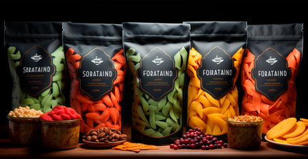 Packaging of various food, eco products AI generated imageの写真素材