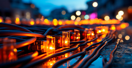 Small bright light bulbs, micro diodes AI generated imageの写真素材