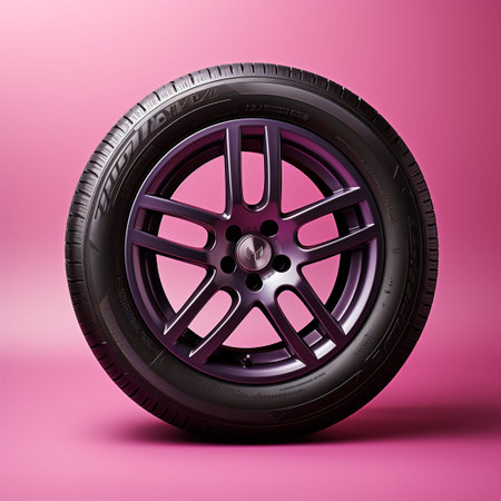 Car wheel, pastel background AI generated image