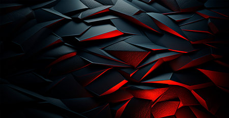 Abstract black futuristic background, panoramic texture AI generated image