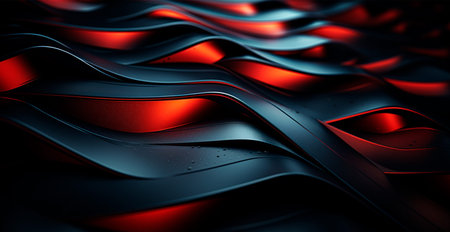 Abstract black futuristic background, panoramic texture AI generated image