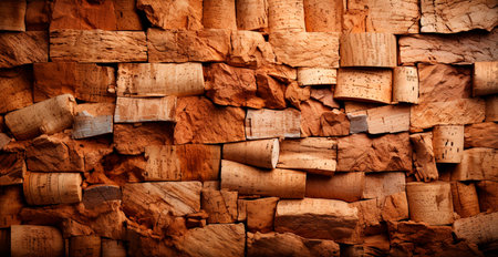 Balsa wood texture, panoramic old background AI generated image