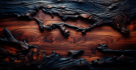 Old rotten wood texture, dark natural background AI generated imageの写真素材