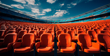 Seats in the stadium, sports arena football, hockey, basketball, volleyball, tennis AI generated...