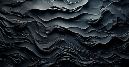 Abstract black background, wavy lines lighting AI generated imageの写真素材