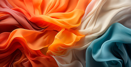 Colored light linen fabric, texture panoramic background AI generated imageの写真素材